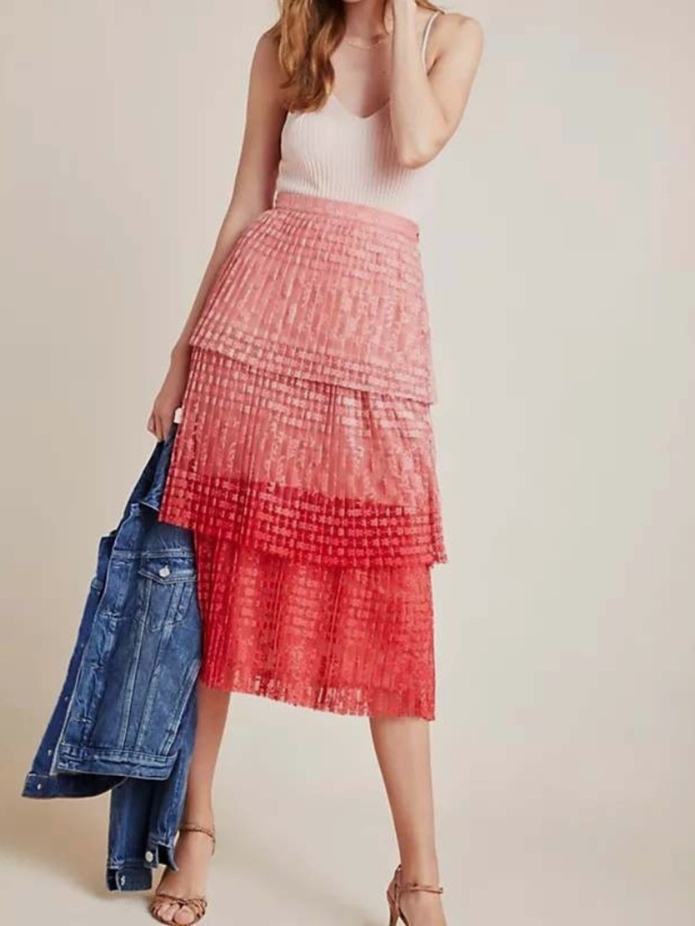 Maeve Brighton Tiered Midi Skirt